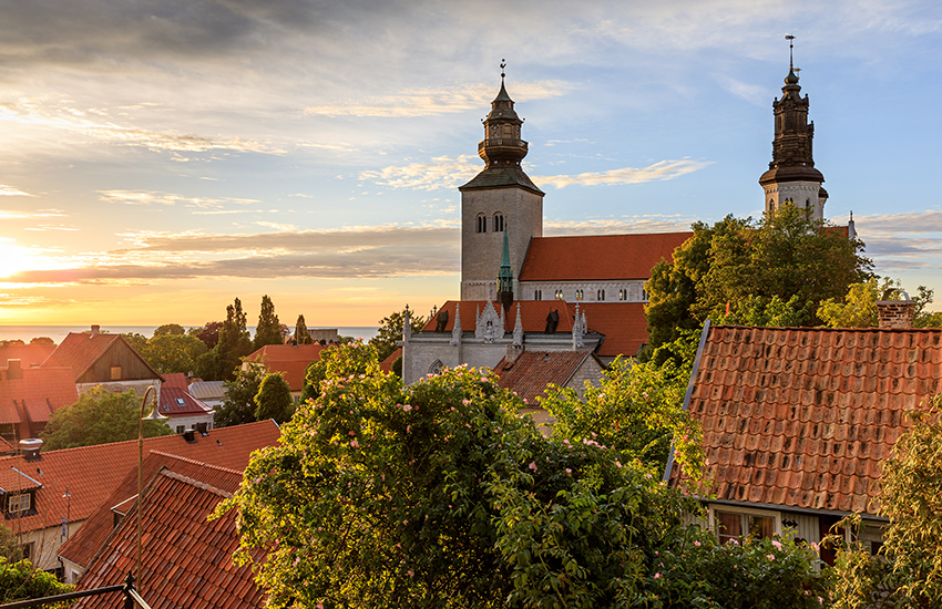 Visby en Suède en journée ensoleillée