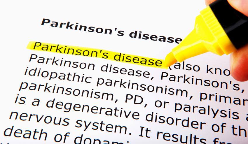 Document avec Parkinson's disease surligné